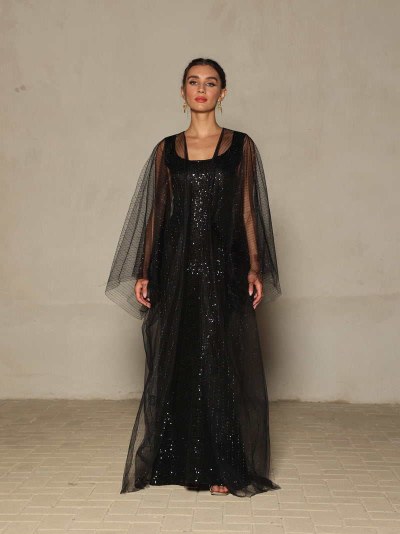 T-cut tulle abaya