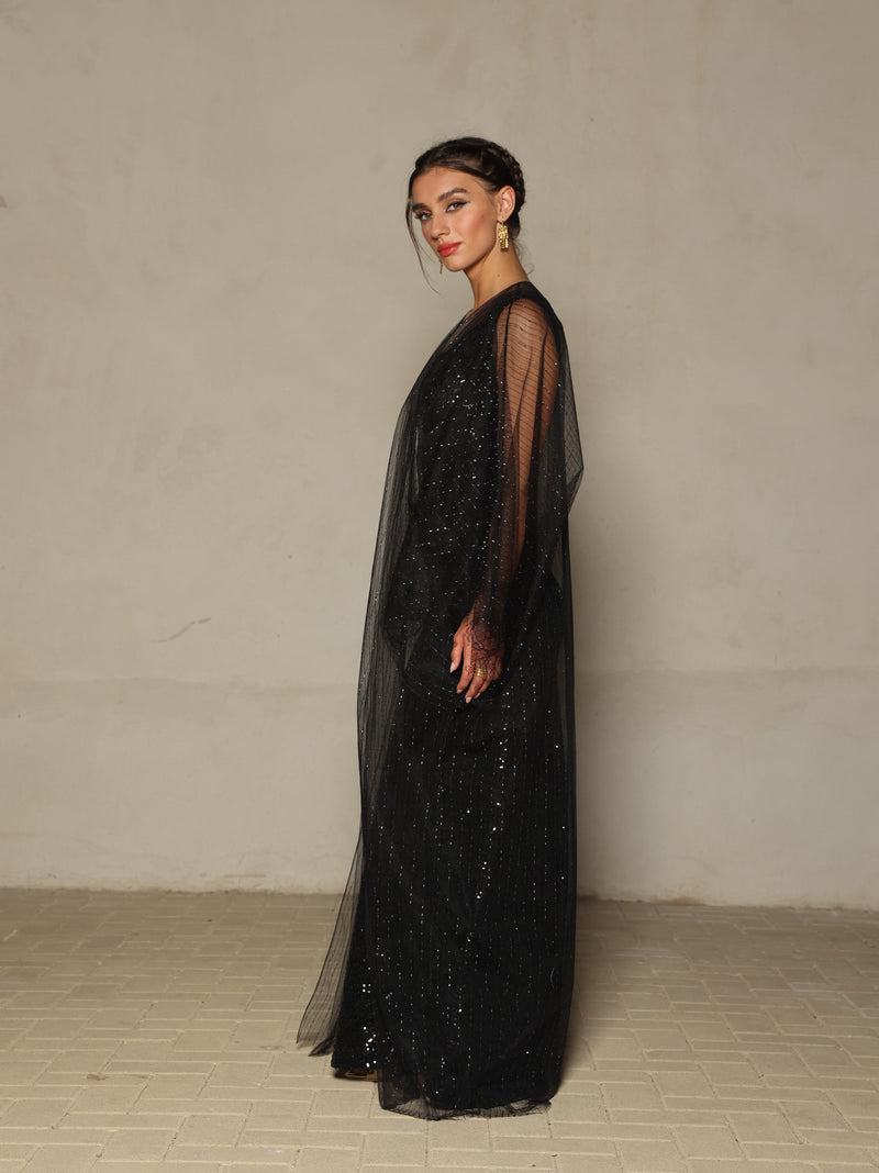 T-cut tulle abaya