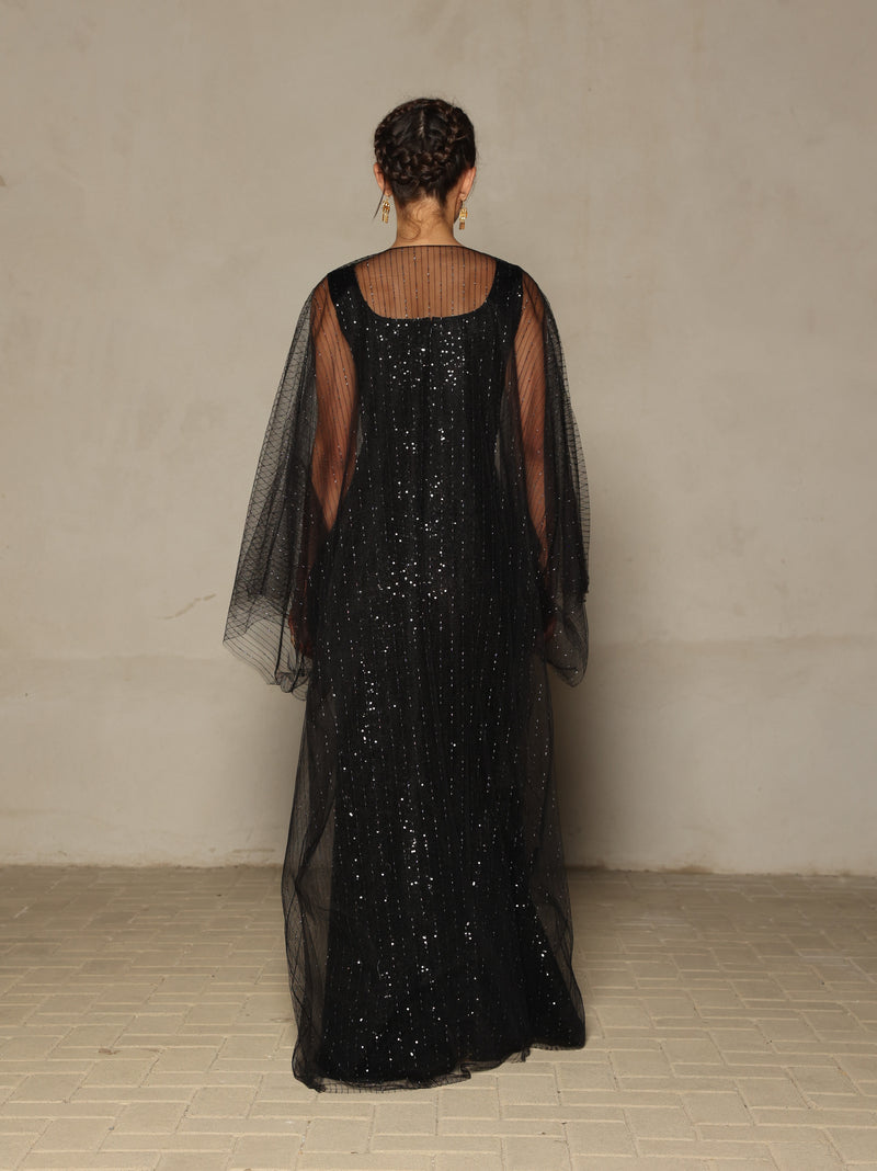 T-cut tulle abaya
