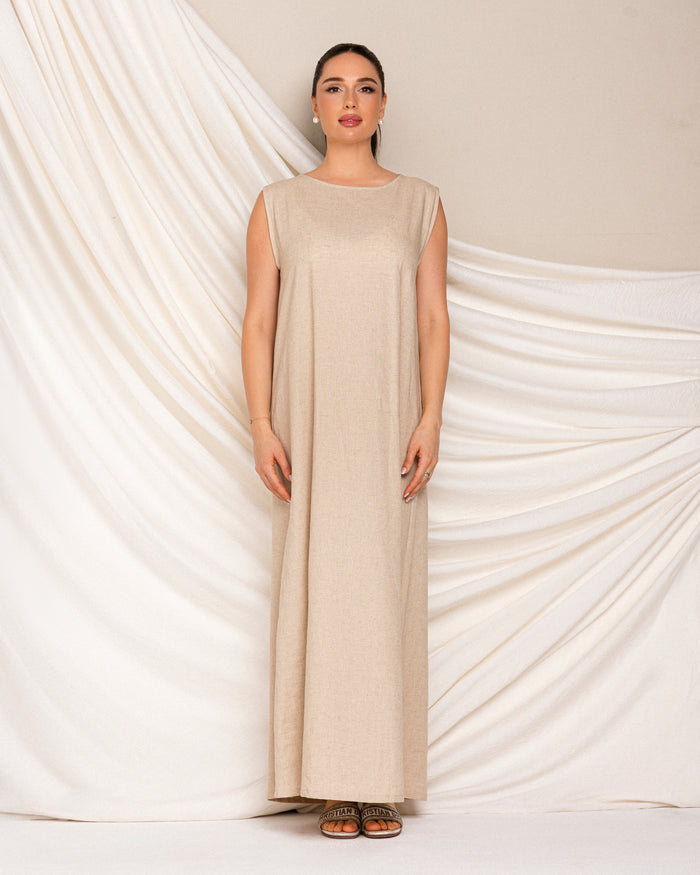 Sleeveless linen inner dress