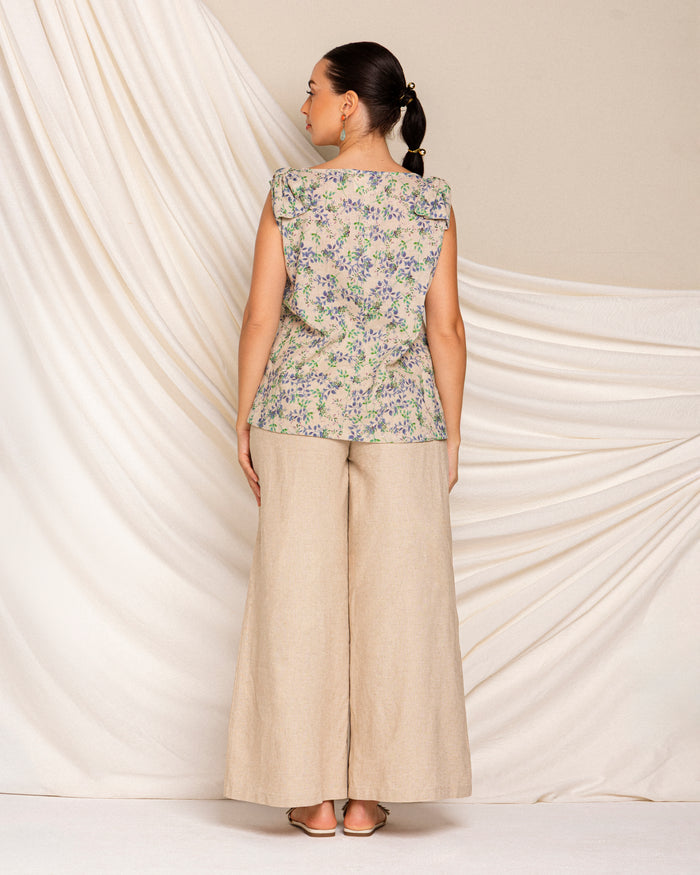 Linen wide legged pants