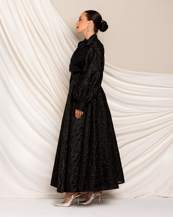 Organza lace skirt with box pleats