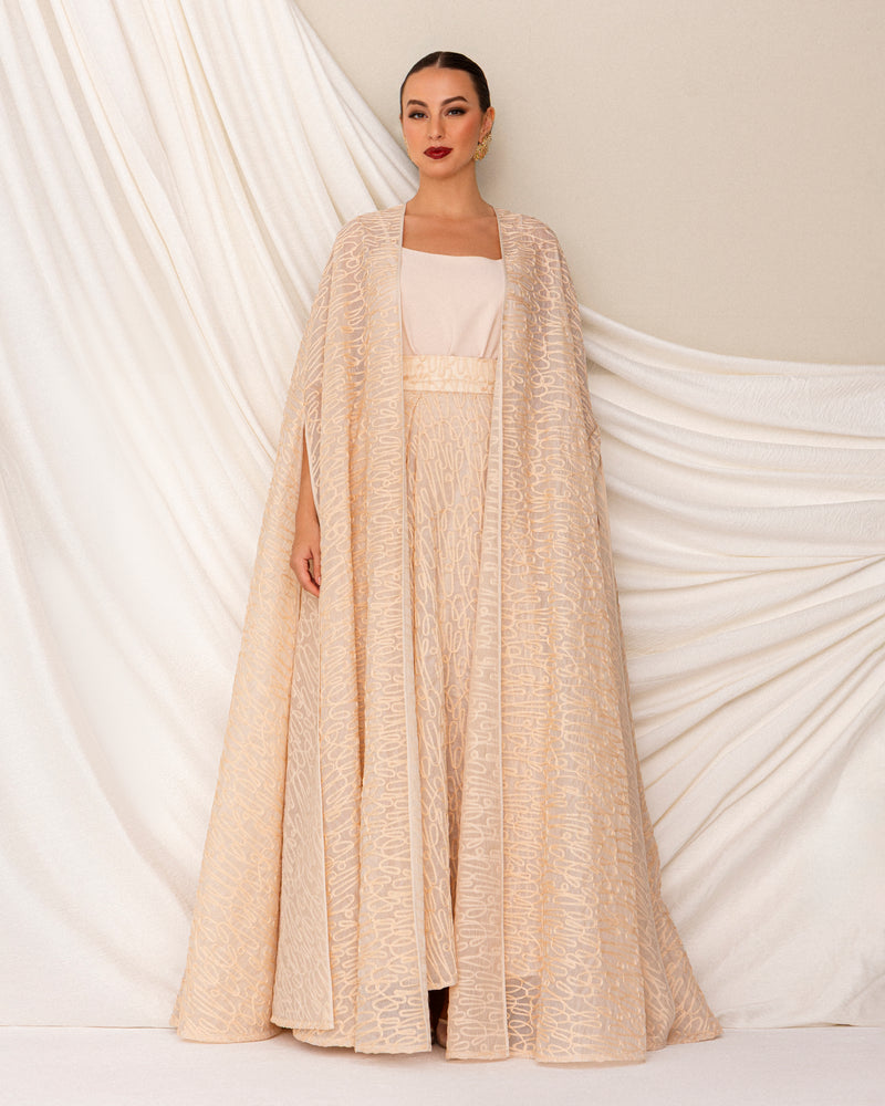 Lace organza cape
