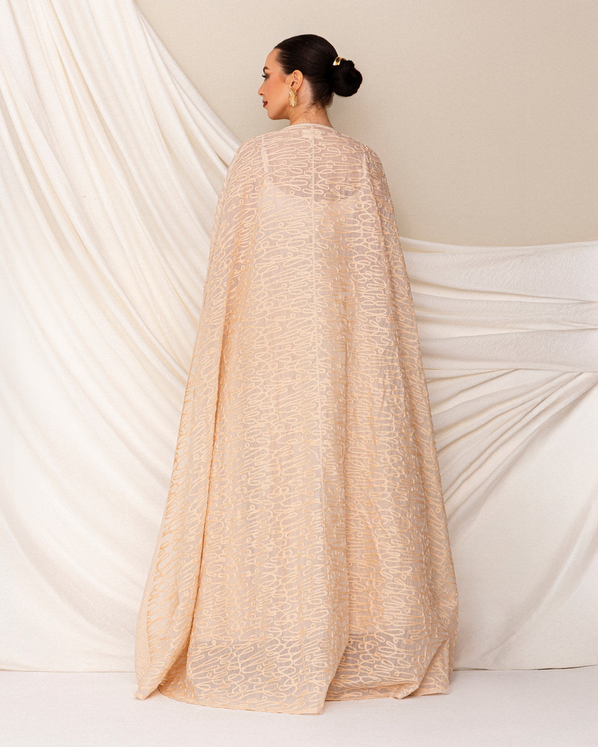Lace organza cape