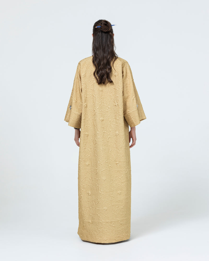 3D textured abaya with sleeve flap