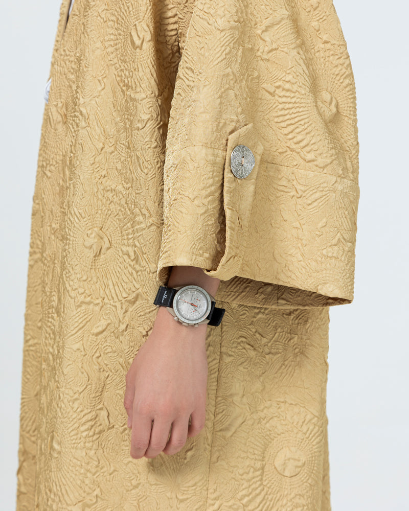 3D textured abaya with sleeve flap