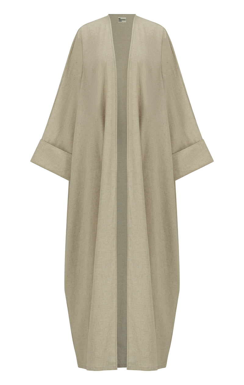 Classic printed floral abaya with folded cuff