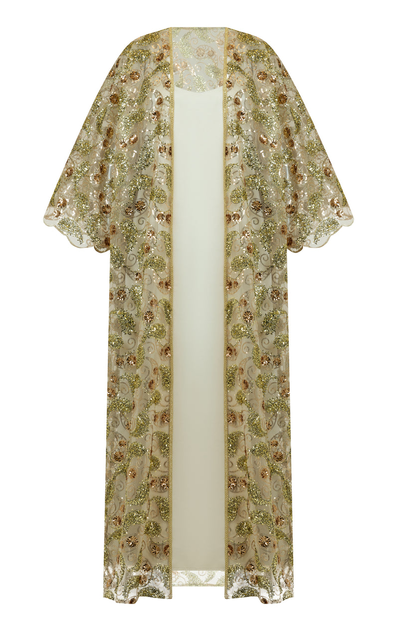 3D embroidered tulle bhist with inner silk dress