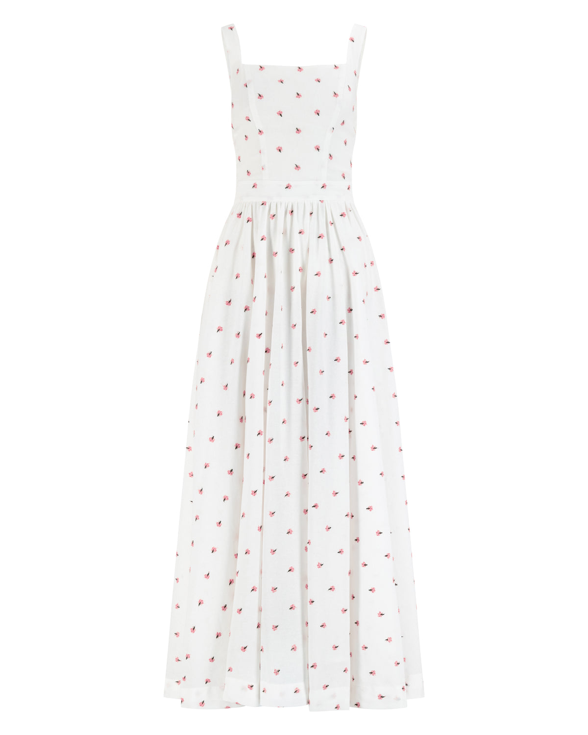 Cotton sleeveless dress with tied bow