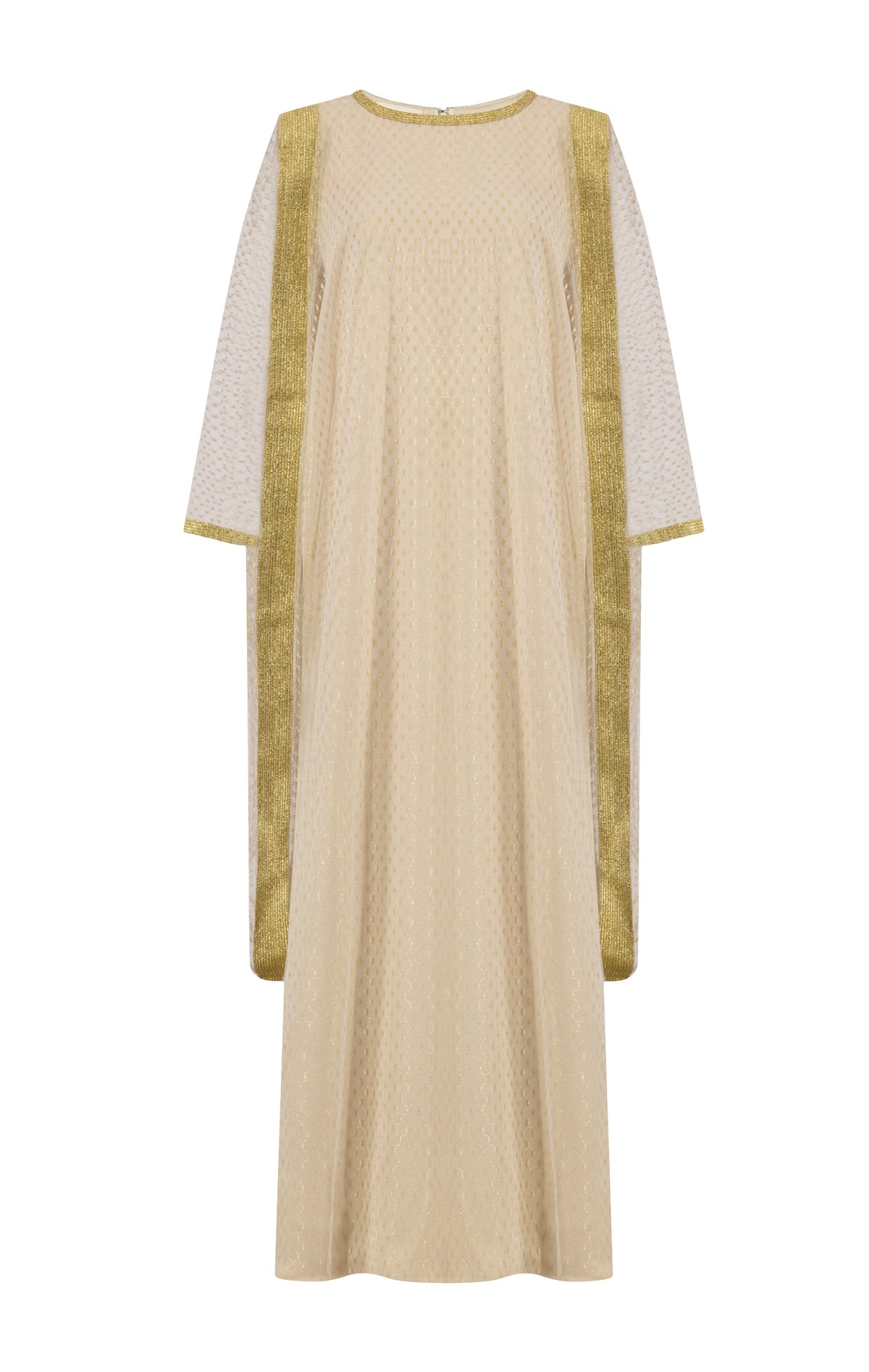 Koufeya print tulle thoub connected jalabiya