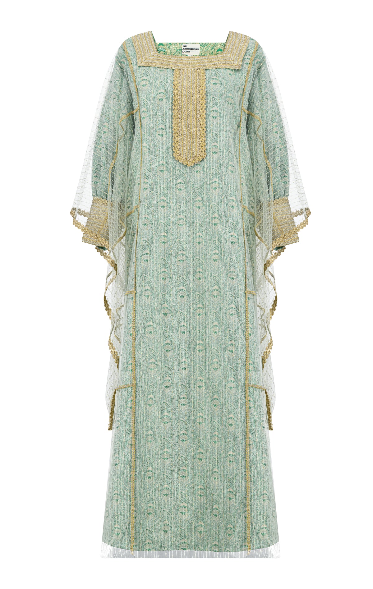 Classic neckline thoub with jacquard jalabiya