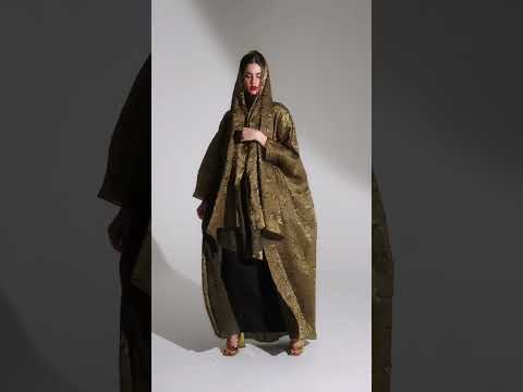 Mariposa cut abaya in 3D textured crush fabric